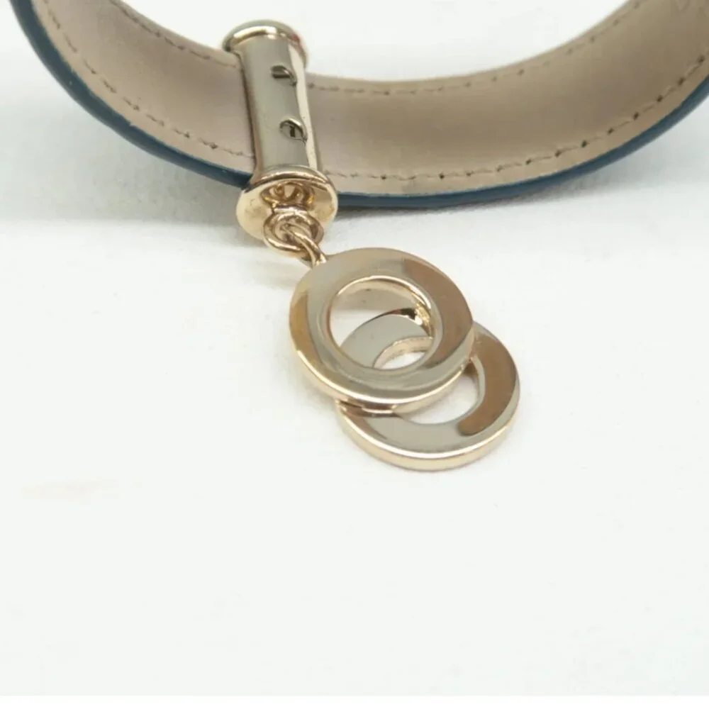 100% Authentic BVLGARI Leather Tag Cuff Bracelet - Picture 4 of 12